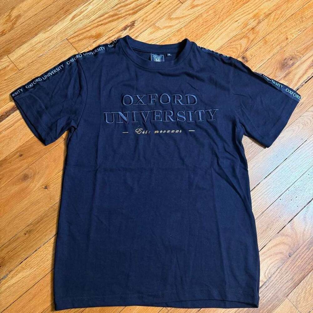 Official Oxford University Embroidered Logo Tee Navy Size M